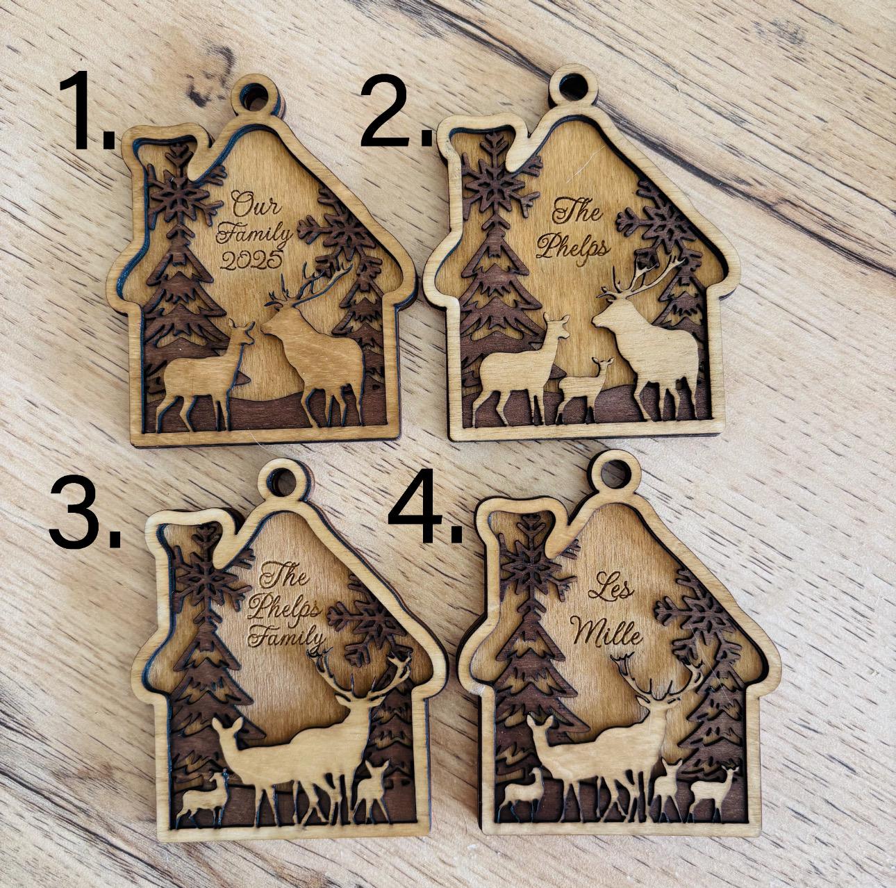 Décorations d'arbre de Noël personnalisées - votre nom / message, renne, étiquette cadeau, cadeau pour lui, son mari, sa femme, maman, papa, fille, garçon