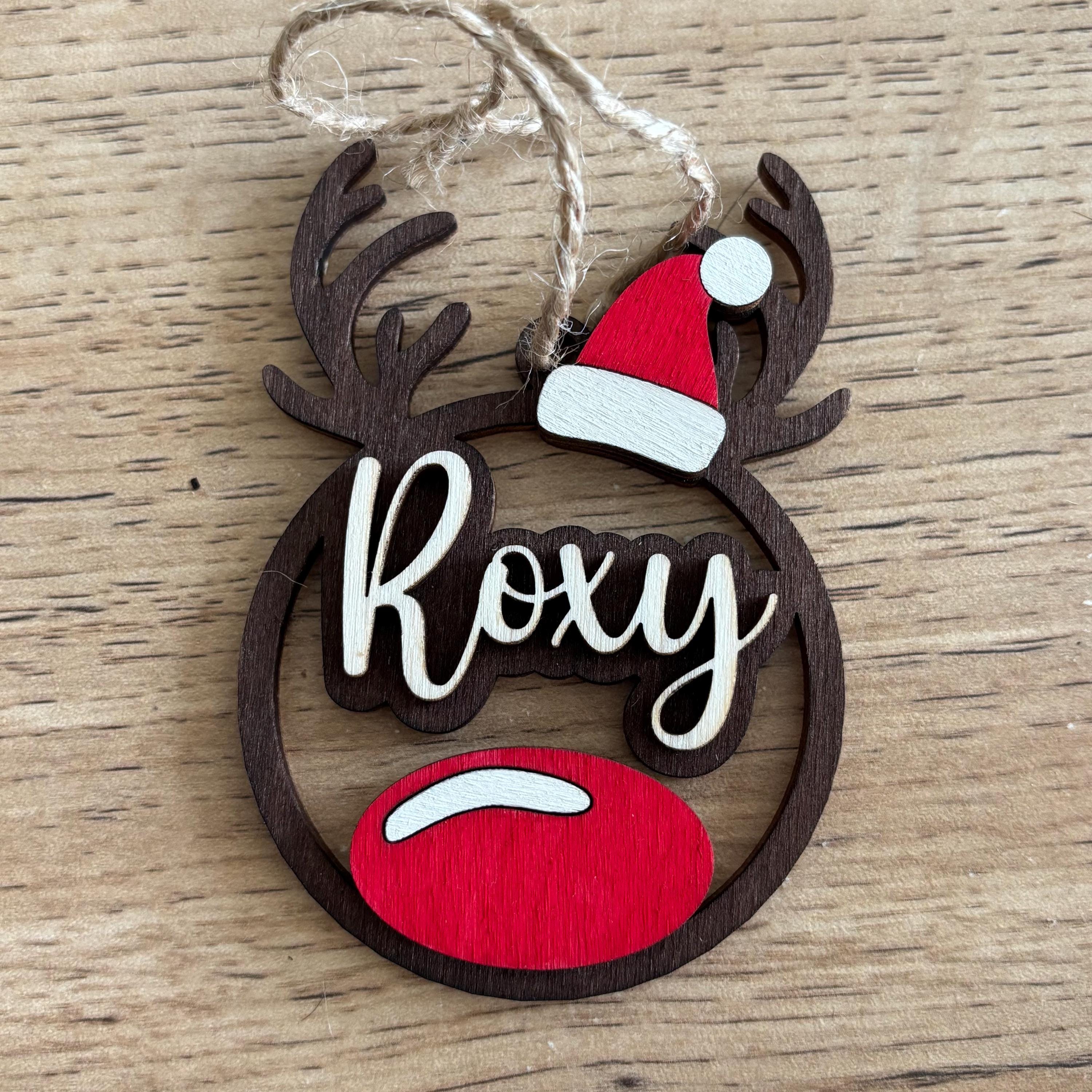 Décorations d'arbre de Noël personnalisées - votre nom / message, renne, étiquette cadeau, cadeau pour lui, son mari, sa femme, maman, papa, fille, garçon