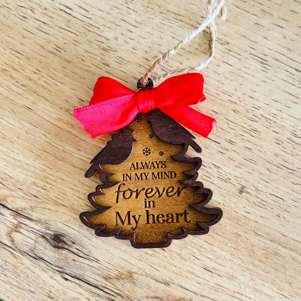 Décoration d'arbre de Noël commémorative, choix de 4 modèles personnalisables avec votre propre message