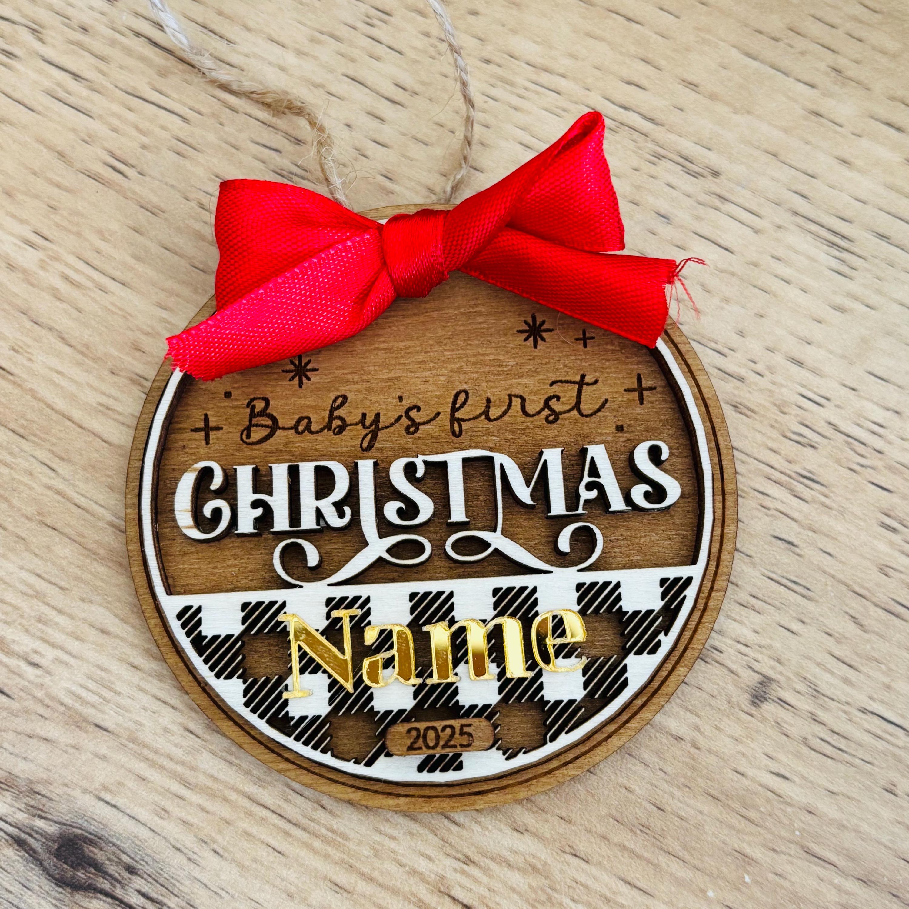 première boule de Noël de bébé Décorations d'arbre de Noël personnalisées, cadeau pour lui, son mari, sa femme, maman, papa, parents, nouveau bébé