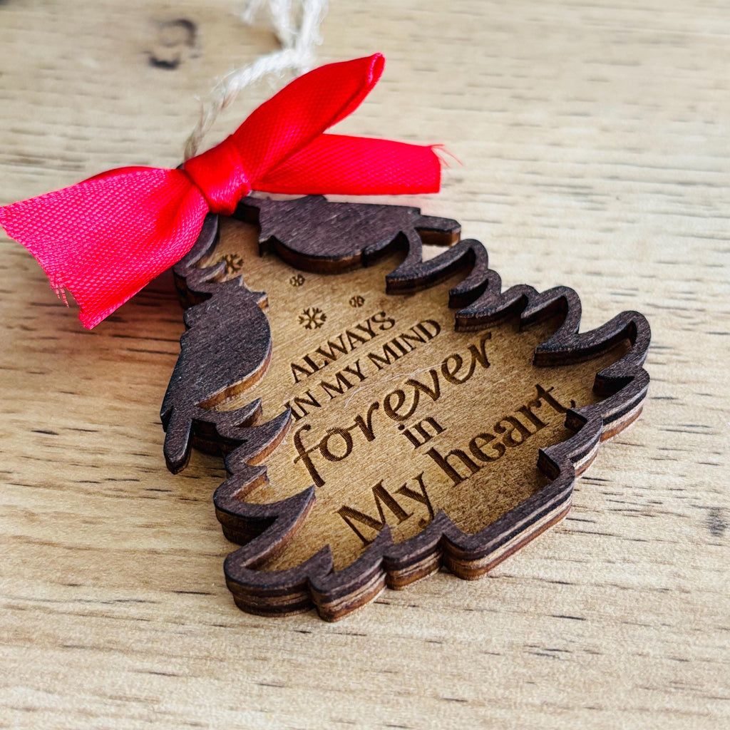 Décoration d'arbre de Noël commémorative, choix de 4 modèles personnalisables avec votre propre message