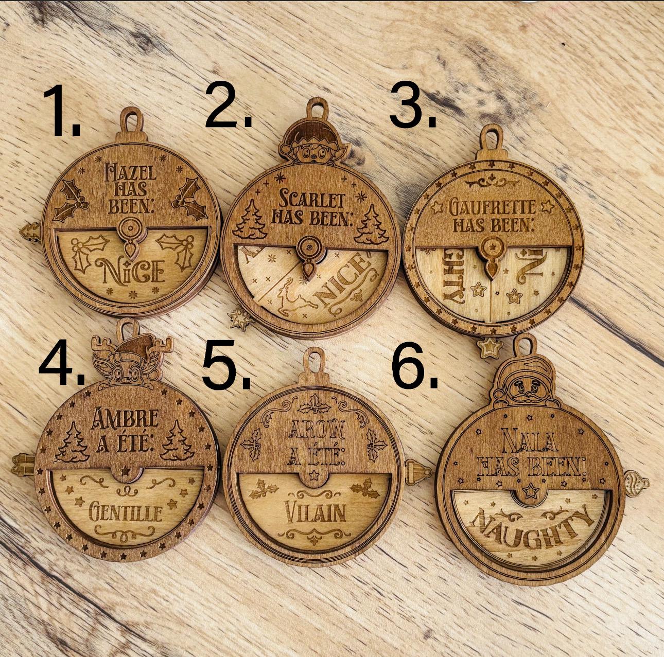 Décorations d'arbre de Noël personnalisées - votre nom, étiquette cadeau, cadeau pour lui, son mari, sa femme, maman, papa, fille, garçon, grands-parents, enfants