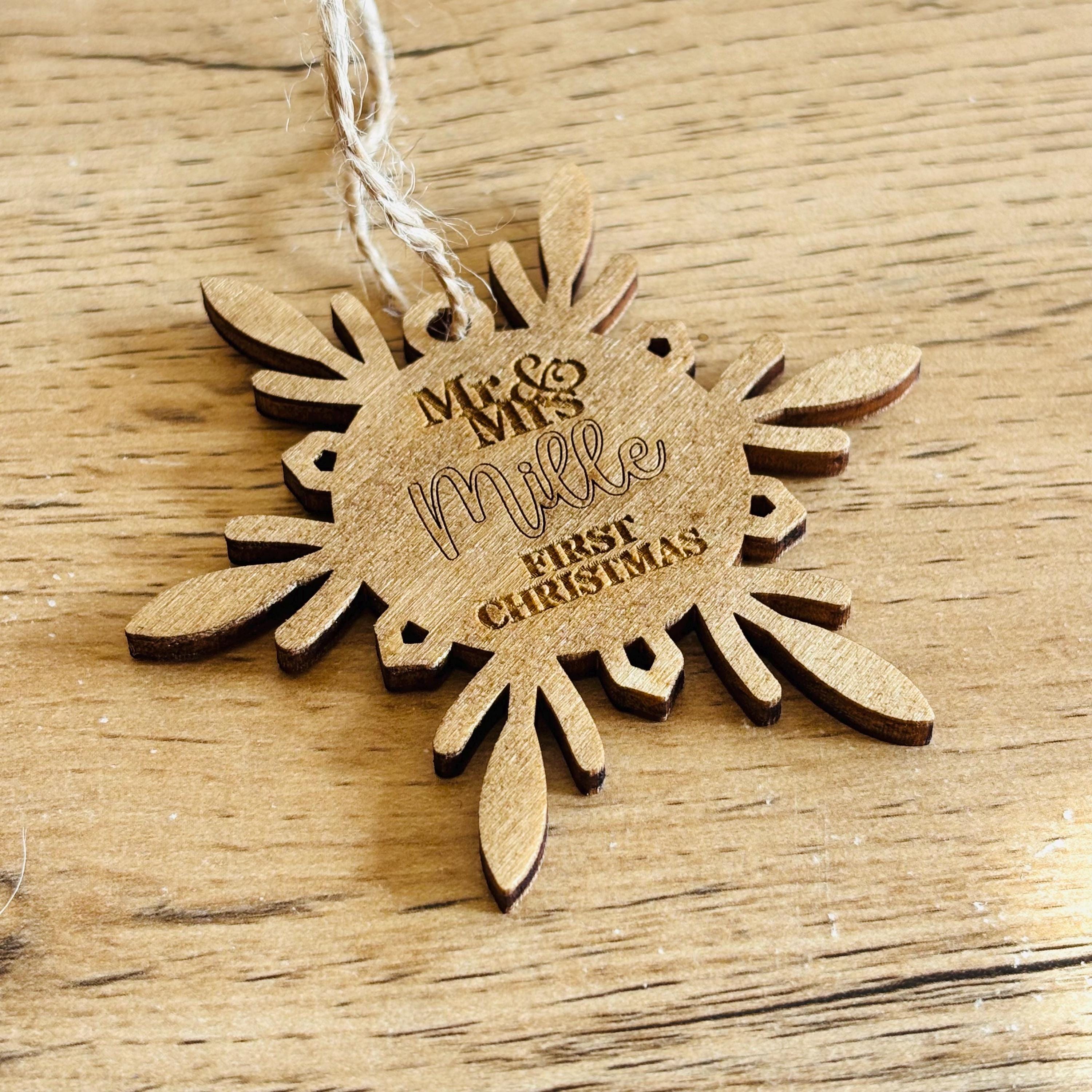 Personnalisé Personnalisé Premier Noël marié boule votre nom cadeau de mariage Noël mariage décoration d'arbre de Noël pour elle lui couple