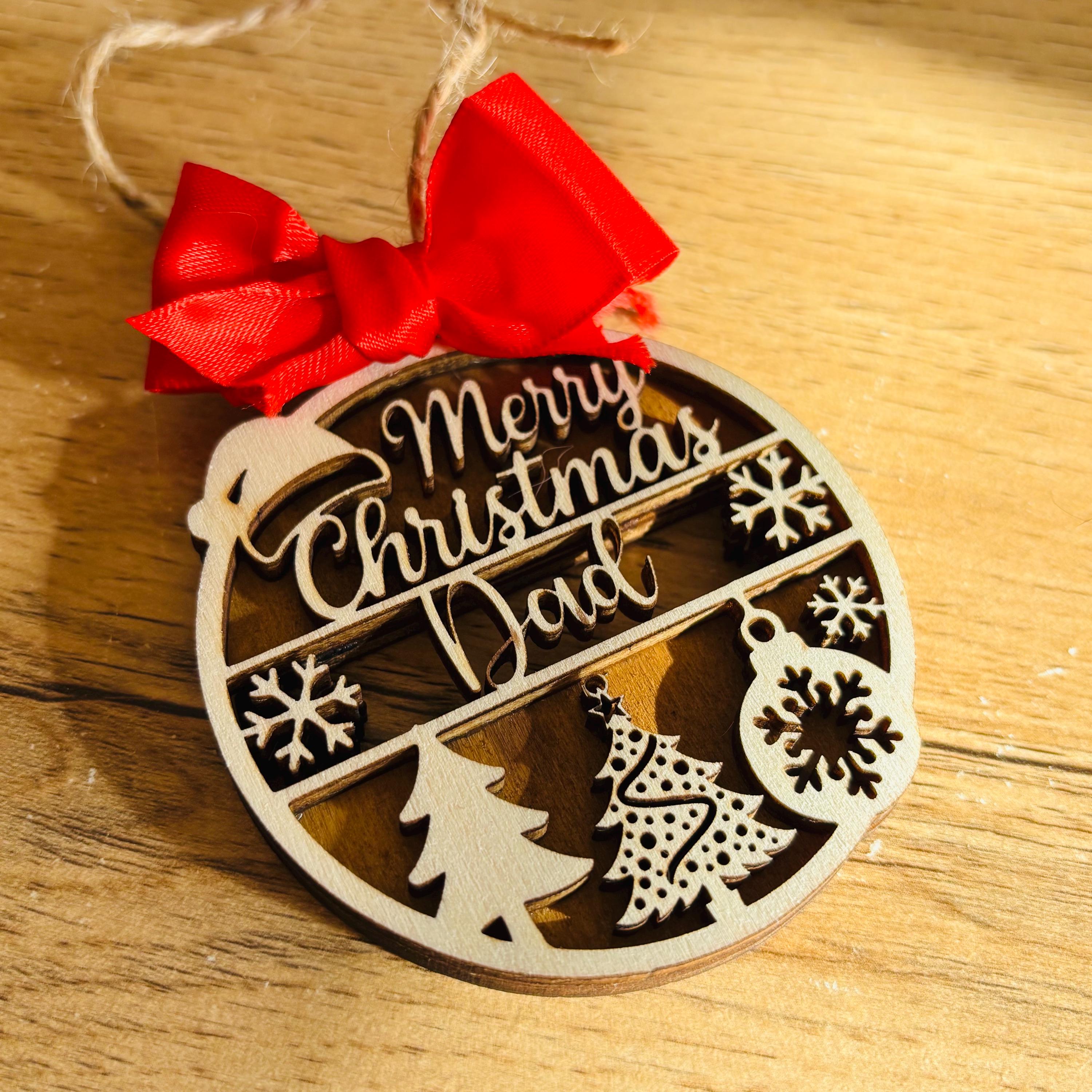 Décorations d'arbre de Noël personnalisées - votre nom, étiquette cadeau, cadeau pour lui, son mari, sa femme, maman, papa, fille, garçon, grands-parents, enfants