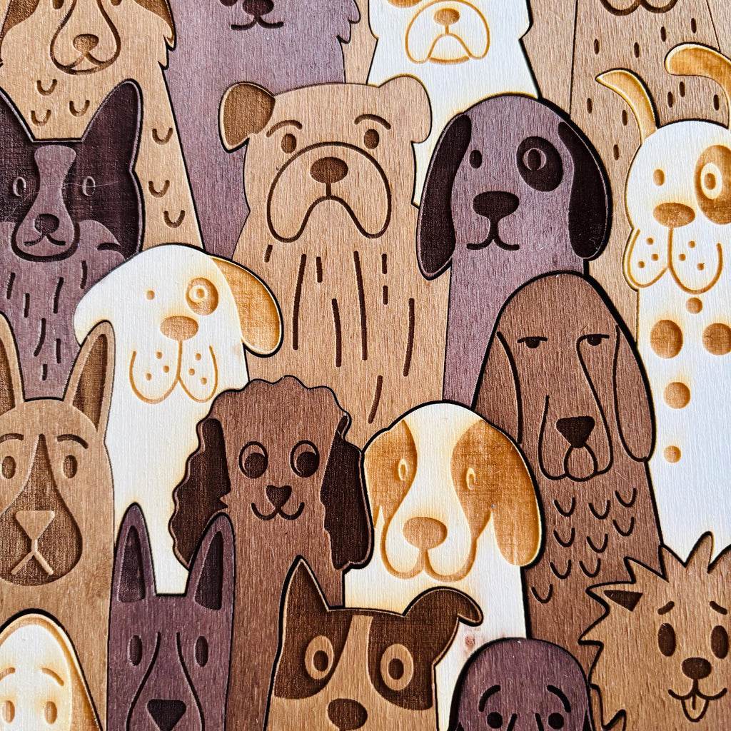 Puzzle chien en bois. Cadeau de Noël idéal pour les enfants, garçons et filles, pour lui ou elle. Cadeau rustique pour toute la famille, personnalisé à votre nom !