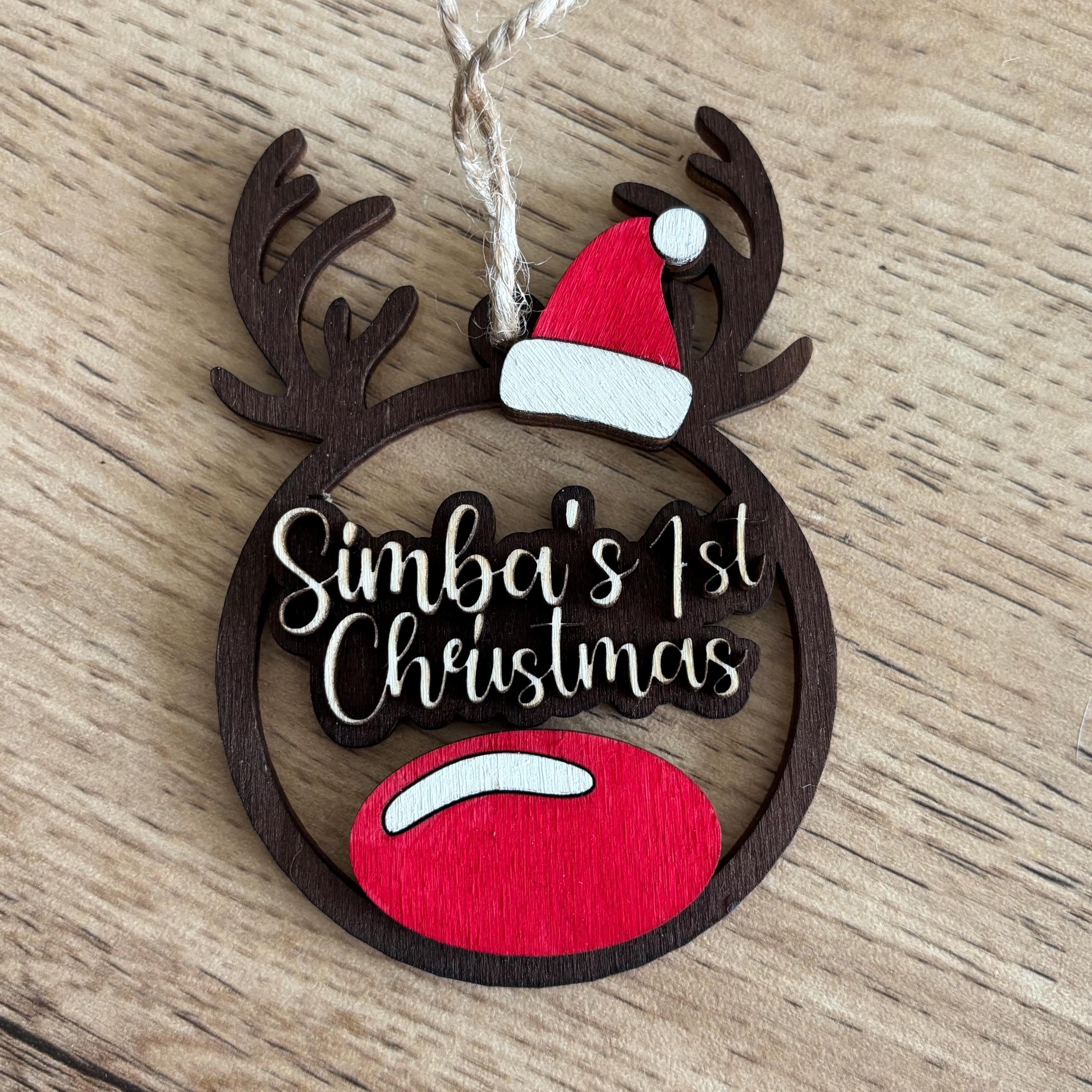 Décorations d'arbre de Noël personnalisées - votre nom / message, renne, étiquette cadeau, cadeau pour lui, son mari, sa femme, maman, papa, fille, garçon