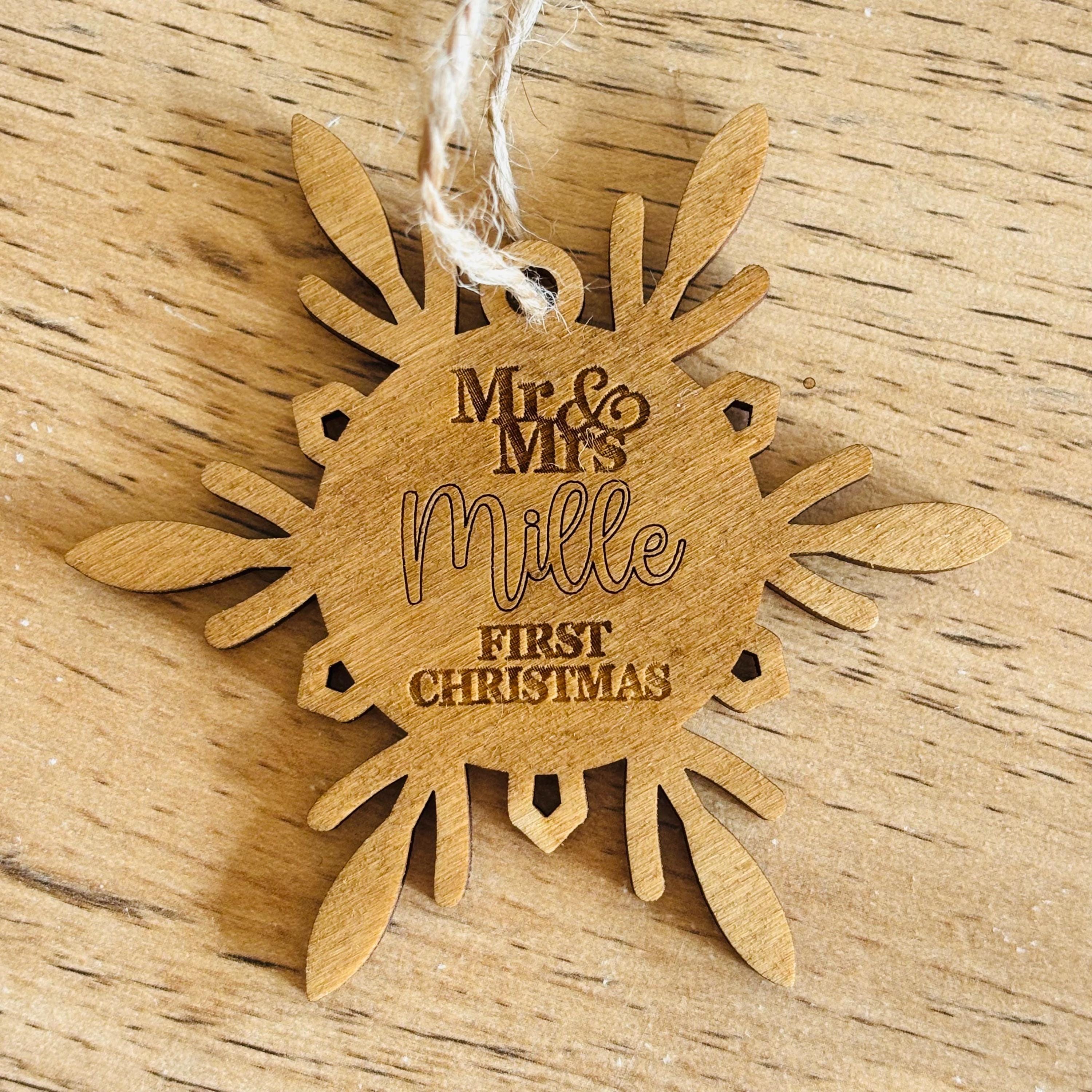 Personnalisé Personnalisé Premier Noël marié boule votre nom cadeau de mariage Noël mariage décoration d'arbre de Noël pour elle lui couple